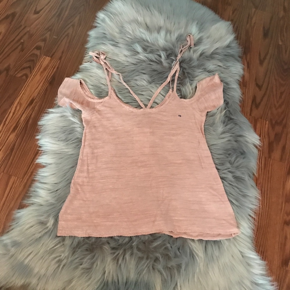 AE Pink Off Shoulder Top SZ XS